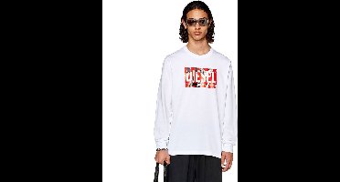 Diesel Just L6 T-shirt Met Lange Mouwen Wit S Man