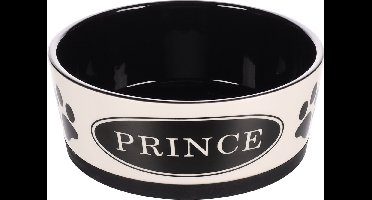 Flamingo voerbak hond – drinkbak hond – eetbak hond keramiek – topkwaliteit geglazuurde keramiek! – Ø18 cm – 1,13L – stijlvolle zwart-witte eetpot Kenzo