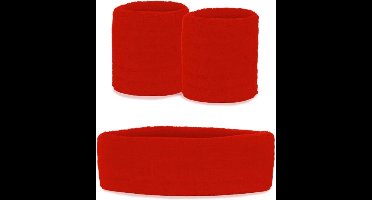 Zweetbandjes - Rood - Set - 3dlg.