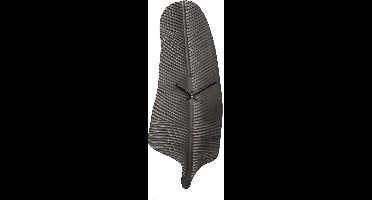 PTMD Dinter Wandklok Blad - 25,5 x 4 x 64,5 cm - Metaal - Zwart