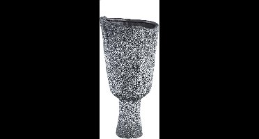 PTMD Nirah Ronde Bloempot - H45 x Ø22 cm - Keramiek - Zwart