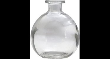 Chaks Bloemenvaas/flesvaas - helder glas - 12 x 14 cm - bolvaasje