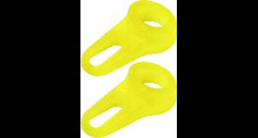 Deltafix Block it Deurwig - 2x - fluor geel - TPE kunststof - 12 x 3,8 cm - deurstopper