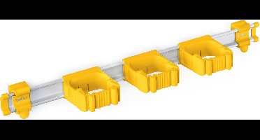 Toolflex One - Gereedschapsophangsysteem - 54 cm Aluminium Rail, Geel - 5 Flexibele Houders - Geschikt voor Ø15-35 mm Gereedschappen - Eenvoudige Installatie - Ruimtebesparend en Veilig - Inclusief Montagemateriaal