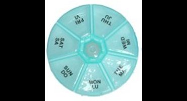 Gerimport Medicijnen doosje/pillendoosje - 7-vaks - turqouise - geschikt voor 7 dagen