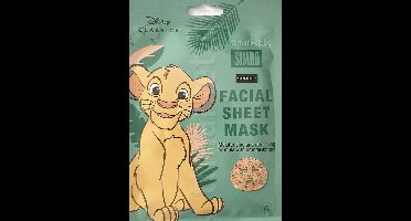 Sence Disney Classics - Simba facial sheet mask - gezichtsmasker - tissue masker lion king - leeuwenkoning - sinaasappel - kids