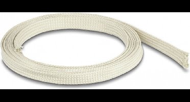 Gevlochten mouw gemaakt van nomex vezels 2 m x 15 mm wit