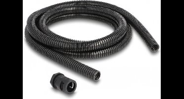 Kabelbeschermingshuls 2 m x 15,8 mm met 2 x pg11 conduit fitting set zwart