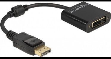 Adapter DisplayPort 1.2 Male naar DVI vrouwelijk 4K passief zwart