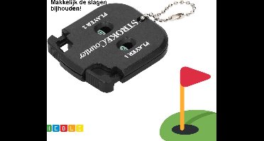 *** Golf Scoreteller - Slagenteller - Handteller, - Scoreteller - Golf accessoire - 2 scores tegelijk bijhouden - Zwart - Sleutelhanger - Sport accessoire - Golfbaan van Heble® ***