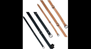 Hondenhalsband leer, Naturel/ Zwart 27 t/m 56cm.