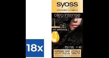 Syoss Oleo Intense - Haarverf - 1-10 - Intens Zwart - 115ml x 18
