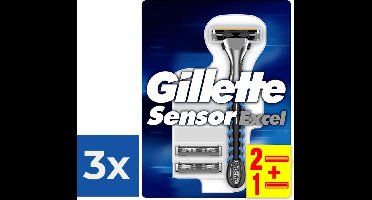 Gillette Sensor Excel - Scheersysteem voor Mannen - Voordeelverpakking 3 stuks
