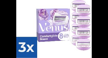 Gillette Venus Comfortglide Breeze Scheermesjes Voor Vrouwen - 8 Navulmesjes - Voordeelverpakking 3 stuks