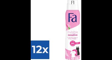 Fa Deo spray 150 ml Invisible Sensitive - Voordeelverpakking 12 stuks