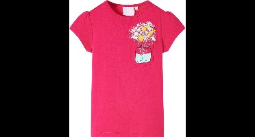 vidaXL - Kindershirt - 140 - felroze