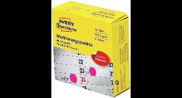Avery-Zweckform 3850 Etiketten Voor Markeringspunten Diameter 10 Mm Magenta 800 Stuks Permanent Papier
