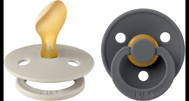 BIBS - Colour Fopspeen - Anatomisch - Maat 2 - Sand/Iron - Duopack