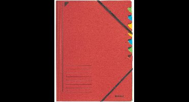 Sorteermap leitz 3907 7vaks rood | 5 stuks