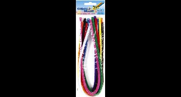 Chenilledraad folia 50cmx8mm 10 stuks assorti | 10 stuks