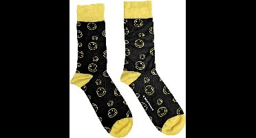 Nirvana - Outline Happy Faces Sokken - EU 40-45 - Zwart