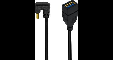 USB-C (m) haaks (U-bocht) naar USB-A (v) adapter - USB3.0 / zwart - 0,25 meter