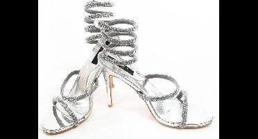 Zerba - Dames Sandalen - Maat 38 - Zilver - Novella