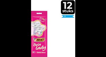 BIC Twin Lady - 5 stuks - Wegwerpscheermesjes - Voordeelverpakking 12 stuks