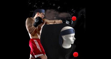 *** Head Box Reflex Bal - Hoofd Boxbal Reflexbal Kickboks Workout Speed Ball Punch Trainer Hoofdband - met 2 Gewicht Ballen - van Heble® ***