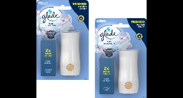 Glade Touch & Fresh Pure Clean Linen met houder 2 x 10 ml - Glade Touch & Fresh - Luchtverfrisser – 2 stuks