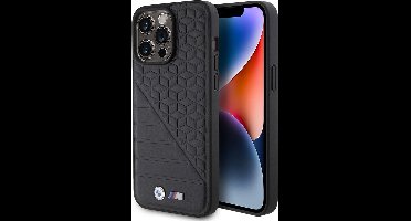 iPhone 15 Pro Backcase hoesje - BMW - Effen Zwart - Kunstleer