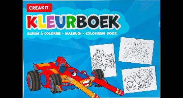 CREAKIT. Kleurboek Voor Kinderen – A4 Formaat – 24 Kleurplaten – 120 gram – Wit papier – Blauw