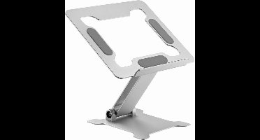 Ergonomische opvouwbare aluminium laptopstandaard - Traploze hoogteverstelling - Compact en lichtgewicht - Zilver
