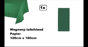 Wegwerp tafelkleed papier donker groen 120cm x 180cm - Thema feest festival thema feest evenement gala