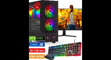 ScreenON - Intel Core i5 - 2000GB SSD - 64GB RAM - RTX 3050 - Gaming Set - V122023527 (27" Monitor + Toetsenbord + Muis)