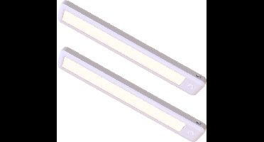 Calex Spot On Draadloze LED kastverlichting met bewegingssensor - Set van 2 Stuks - 27 cm - Oplaadbare accu - Montage via haak, magneet of dubbelzijde tape - 120 Lumen