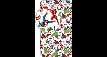 Marvel Avengers Hoeslaken Hulk, Flash Iron man- Eenpersoons - 90 x 200 cm