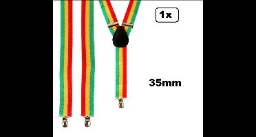 Luxe Bretels rood/geel/groen - breed 35mm - festival thema feest fun party verjaardag carnaval