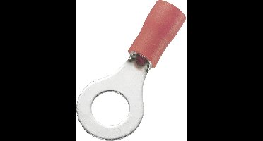 TRU COMPONENTS 1572135 Ringkabelschoen Dwarsdoorsnede (max.): 1.50 mm² Schachtdiameter: 6.4 mm Deels geïsoleerd Rood 10