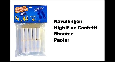10x Navulling High Five Confetti Shooter met papieren snippers - shooter papier hig five thema feest festival party jubileum huwelijk