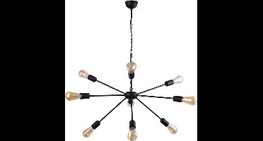 Lyora Zwart hanglamp Rod met 9 fittingen - 9734