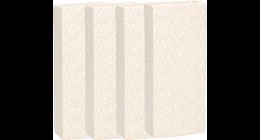 Gerimport Waterverdamper - 8x - creme wit - keramiek - 400 ml - radiatorbak luchtbevochtiger - 7,4 x 17,7 cm