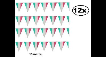 12x Vlaggenlijn Italie 10 meter - vlaglijn thema feest landen italiaans party festival