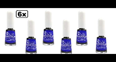6x Halloween Tandenlak zwart met kwastje 7 ml
