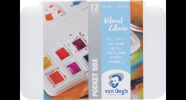 Van Gogh Aquarelverf pocket box felle tinten met 12 kleuren in halve Napjes