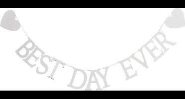 Ginger Ray Rustic Country 'Best Day Ever' houten slinger - wit -1,50 meter