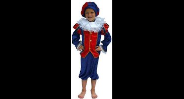 Piet Kostuum Blauw/Rood mt 104