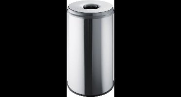 HELIT Metalen safety afvalbak - 50 liter - Metaal - RVS - dxh 340x620 mm