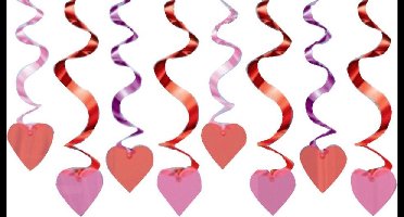 Set rode haartjes decoraties Valentijnsdag - Feestdecoratievoorwerp