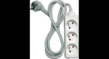 3-socket plugboard without power switch Chacon (1,5 m)